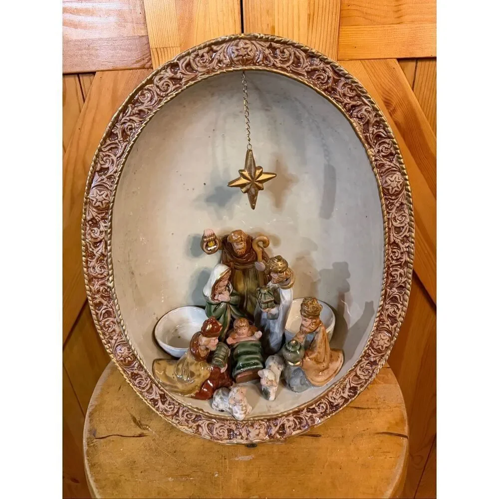Ceramic Nativity Votive Candle Holders ~ Tii Collections (6331)